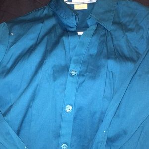 Gorgeous Dark Teal Blouse Van Heusen stretchy XL